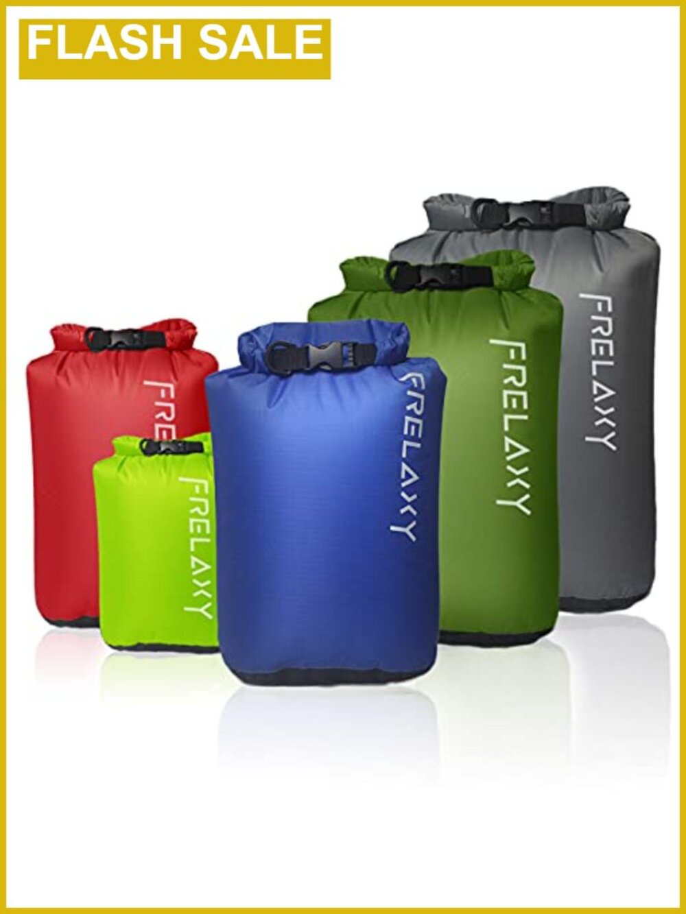 5 Pack Ultralight Waterproof Dry Bags Roll Top Sack Outdoor